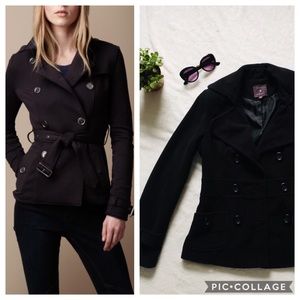 soft black teddy trench coat